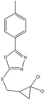 2-{[(2,2-dichlorocyclopropyl)methyl]sulfanyl}-5-(4-methylphenyl)-1,3,4-oxadiazole Structure