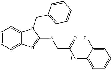 2-[(1-benzyl-1H-benzimidazol-2-yl)thio]-N-(2-chlorophenyl)acetamide 结构式