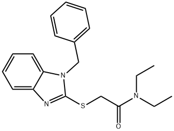 2-[(1-benzyl-1H-benzimidazol-2-yl)sulfanyl]-N,N-diethylacetamide Struktur
