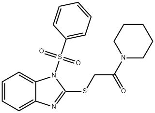 2-oxo-2-(1-piperidinyl)ethyl1-(phenylsulfonyl)-1H-benzimidazol-2-ylsulfide 结构式
