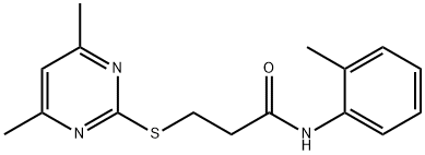 3-[(4,6-dimethyl-2-pyrimidinyl)sulfanyl]-N-(2-methylphenyl)propanamide|