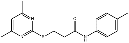 3-[(4,6-dimethyl-2-pyrimidinyl)sulfanyl]-N-(4-methylphenyl)propanamide 结构式