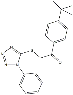 1-(4-tert-butylphenyl)-2-[(1-phenyl-1H-tetraazol-5-yl)sulfanyl]ethanone 化学構造式