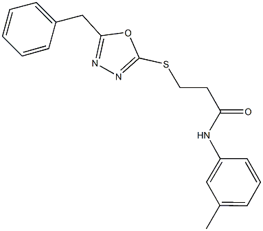 3-[(5-benzyl-1,3,4-oxadiazol-2-yl)sulfanyl]-N-(3-methylphenyl)propanamide,724439-80-9,结构式