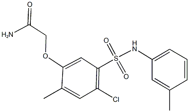 2-[4-chloro-2-methyl-5-(3-toluidinosulfonyl)phenoxy]acetamide 化学構造式