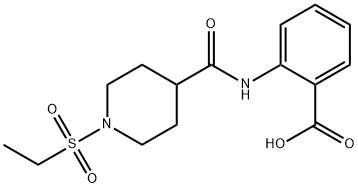 2-({[1-(ethylsulfonyl)-4-piperidinyl]carbonyl}amino)benzoic acid Structure