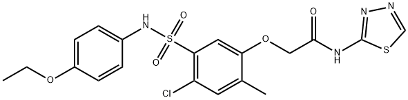 724440-66-8 2-{4-chloro-5-[(4-ethoxyanilino)sulfonyl]-2-methylphenoxy}-N-(1,3,4-thiadiazol-2-yl)acetamide