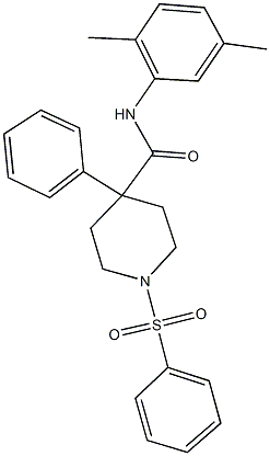 N-(2,5-dimethylphenyl)-4-phenyl-1-(phenylsulfonyl)-4-piperidinecarboxamide Structure