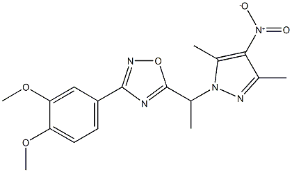 3-(3,4-dimethoxyphenyl)-5-(1-{4-nitro-3,5-dimethyl-1H-pyrazol-1-yl}ethyl)-1,2,4-oxadiazole,724446-50-8,结构式