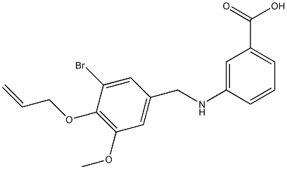 3-{[4-(allyloxy)-3-bromo-5-methoxybenzyl]amino}benzoic acid Struktur