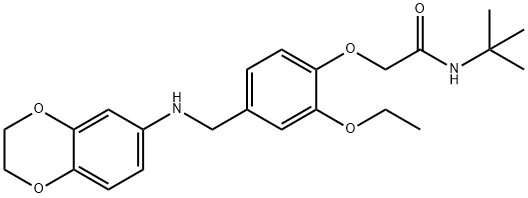 N-(tert-butyl)-2-{4-[(2,3-dihydro-1,4-benzodioxin-6-ylamino)methyl]-2-ethoxyphenoxy}acetamide Structure