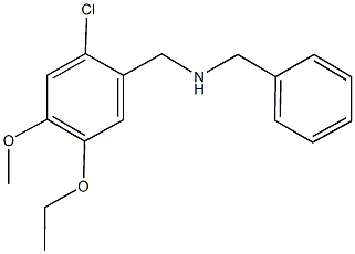 N-benzyl-N-(2-chloro-5-ethoxy-4-methoxybenzyl)amine Structure