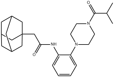 2-(1-adamantyl)-N-[2-(4-isobutyryl-1-piperazinyl)phenyl]acetamide 结构式