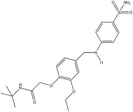 2-(4-{[4-(aminosulfonyl)anilino]methyl}-2-ethoxyphenoxy)-N-(tert-butyl)acetamide Structure