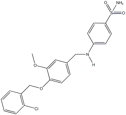 4-({4-[(2-chlorobenzyl)oxy]-3-methoxybenzyl}amino)benzenesulfonamide 结构式