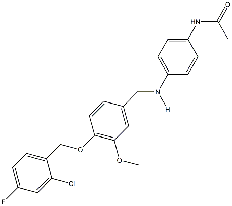 N-[4-({4-[(2-chloro-4-fluorobenzyl)oxy]-3-methoxybenzyl}amino)phenyl]acetamide Structure