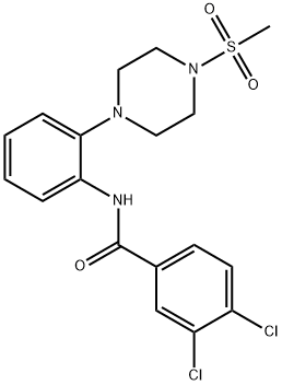 3,4-dichloro-N-{2-[4-(methylsulfonyl)-1-piperazinyl]phenyl}benzamide 化学構造式
