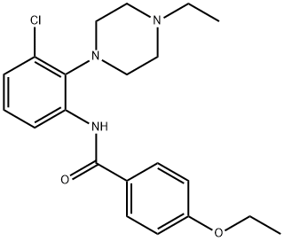 N-[3-chloro-2-(4-ethyl-1-piperazinyl)phenyl]-4-ethoxybenzamide 化学構造式