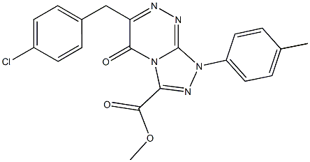 methyl 6-(4-chlorobenzyl)-1-(4-methylphenyl)-5-oxo-1,5-dihydro[1,2,4]triazolo[3,4-c][1,2,4]triazine-3-carboxylate,724449-99-4,结构式