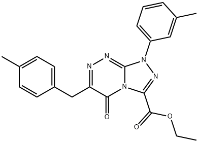 ethyl 6-(4-methylbenzyl)-1-(3-methylphenyl)-5-oxo-1,5-dihydro[1,2,4]triazolo[3,4-c][1,2,4]triazine-3-carboxylate,724450-08-2,结构式