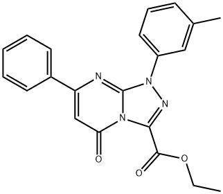 ethyl 1-(3-methylphenyl)-5-oxo-7-phenyl-1,5-dihydro[1,2,4]triazolo[4,3-a]pyrimidine-3-carboxylate Structure