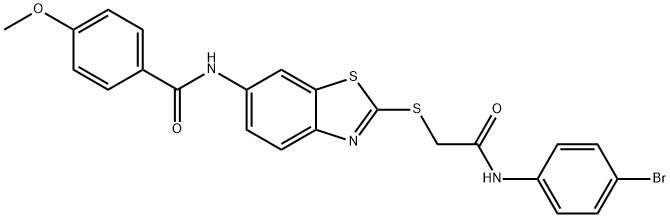 N-(2-{[2-(4-bromoanilino)-2-oxoethyl]sulfanyl}-1,3-benzothiazol-6-yl)-4-methoxybenzamide,724450-49-1,结构式