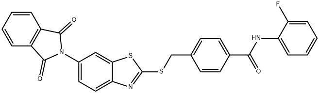4-({[6-(1,3-dioxo-1,3-dihydro-2H-isoindol-2-yl)-1,3-benzothiazol-2-yl]sulfanyl}methyl)-N-(2-fluorophenyl)benzamide Structure