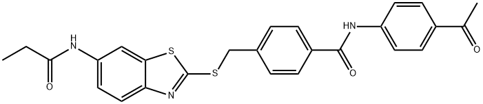 724450-79-7 N-(4-acetylphenyl)-4-({[6-(propionylamino)-1,3-benzothiazol-2-yl]sulfanyl}methyl)benzamide