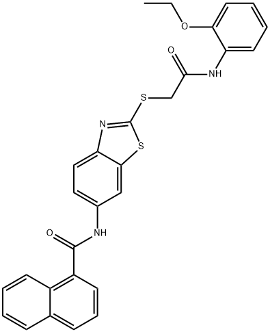 N-(2-{[2-(2-ethoxyanilino)-2-oxoethyl]sulfanyl}-1,3-benzothiazol-6-yl)-1-naphthamide,724450-83-3,结构式