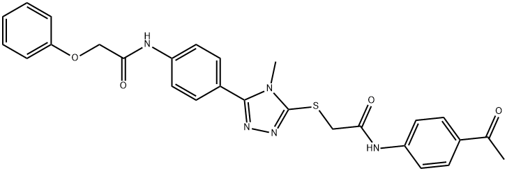 N-(4-acetylphenyl)-2-[(4-methyl-5-{4-[(phenoxyacetyl)amino]phenyl}-4H-1,2,4-triazol-3-yl)sulfanyl]acetamide Struktur