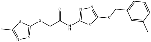 N-{5-[(3-methylbenzyl)sulfanyl]-1,3,4-thiadiazol-2-yl}-2-[(5-methyl-1,3,4-thiadiazol-2-yl)sulfanyl]acetamide,724451-34-7,结构式