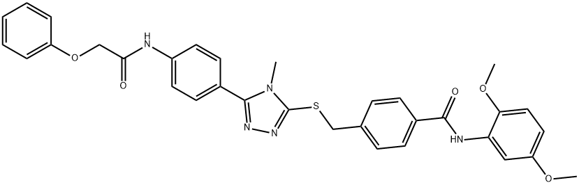 N-(2,5-dimethoxyphenyl)-4-{[(4-methyl-5-{4-[(phenoxyacetyl)amino]phenyl}-4H-1,2,4-triazol-3-yl)sulfanyl]methyl}benzamide|