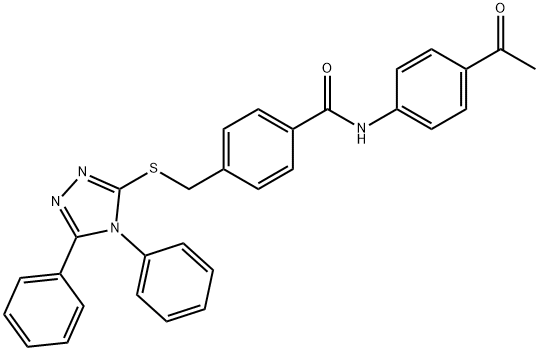 N-(4-acetylphenyl)-4-{[(4,5-diphenyl-4H-1,2,4-triazol-3-yl)sulfanyl]methyl}benzamide Struktur