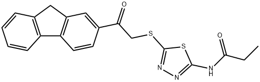 N-(5-{[2-(9H-fluoren-2-yl)-2-oxoethyl]sulfanyl}-1,3,4-thiadiazol-2-yl)propanamide Structure