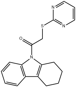 2-oxo-2-(1,2,3,4-tetrahydro-9H-carbazol-9-yl)ethyl 2-pyrimidinyl sulfide Structure