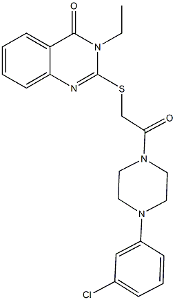 2-({2-[4-(3-chlorophenyl)-1-piperazinyl]-2-oxoethyl}sulfanyl)-3-ethyl-4(3H)-quinazolinone,724453-37-6,结构式