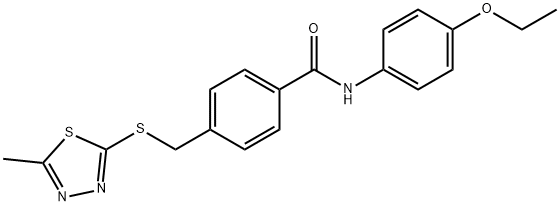 N-(4-ethoxyphenyl)-4-{[(5-methyl-1,3,4-thiadiazol-2-yl)sulfanyl]methyl}benzamide 化学構造式