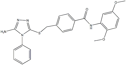4-{[(5-amino-4-phenyl-4H-1,2,4-triazol-3-yl)sulfanyl]methyl}-N-(2,5-dimethoxyphenyl)benzamide 结构式
