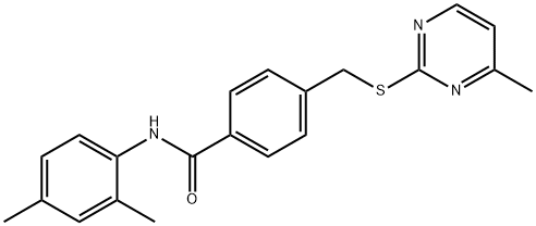 N-(2,4-dimethylphenyl)-4-{[(4-methyl-2-pyrimidinyl)sulfanyl]methyl}benzamide Structure