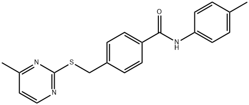 N-(4-methylphenyl)-4-{[(4-methyl-2-pyrimidinyl)sulfanyl]methyl}benzamide|