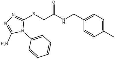 2-[(5-amino-4-phenyl-4H-1,2,4-triazol-3-yl)sulfanyl]-N-(4-methylbenzyl)acetamide 化学構造式