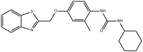 N-[4-(1,3-benzothiazol-2-ylmethoxy)-2-methylphenyl]-N'-cyclohexylurea 结构式