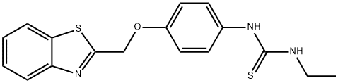 N-[4-(1,3-benzothiazol-2-ylmethoxy)phenyl]-N'-ethylthiourea 化学構造式