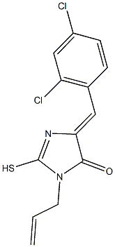 3-allyl-5-(2,4-dichlorobenzylidene)-2-sulfanyl-3,5-dihydro-4H-imidazol-4-one Struktur