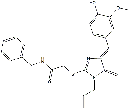 2-{[1-allyl-4-(4-hydroxy-3-methoxybenzylidene)-5-oxo-4,5-dihydro-1H-imidazol-2-yl]sulfanyl}-N-benzylacetamide|