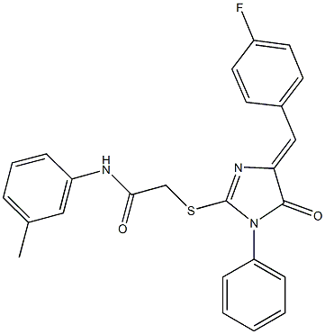 2-{[4-(4-fluorobenzylidene)-5-oxo-1-phenyl-4,5-dihydro-1H-imidazol-2-yl]sulfanyl}-N-(3-methylphenyl)acetamide Structure