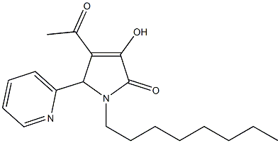 4-acetyl-3-hydroxy-1-octyl-5-(2-pyridinyl)-1,5-dihydro-2H-pyrrol-2-one Struktur