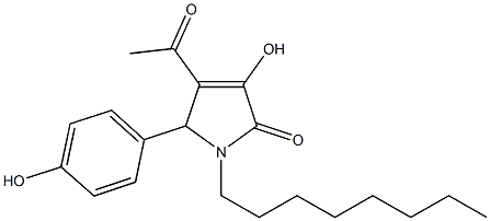 4-acetyl-3-hydroxy-5-(4-hydroxyphenyl)-1-octyl-1,5-dihydro-2H-pyrrol-2-one Structure