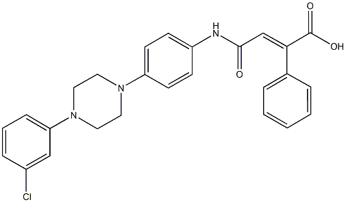 4-{4-[4-(3-chlorophenyl)-1-piperazinyl]anilino}-4-oxo-2-phenyl-2-butenoic acid 结构式