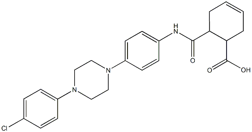 6-({4-[4-(4-chlorophenyl)-1-piperazinyl]anilino}carbonyl)-3-cyclohexene-1-carboxylic acid Structure